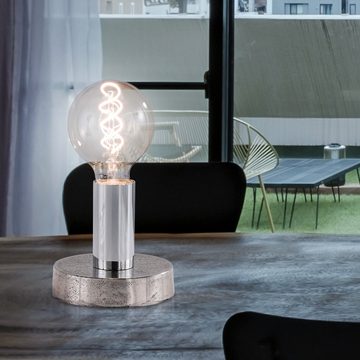 FISCHER & HONSEL LED Tischleuchte, Leuchtmittel nicht inklusive, Tischleuchte chrom Beistellleuchte Leselampe Modern
