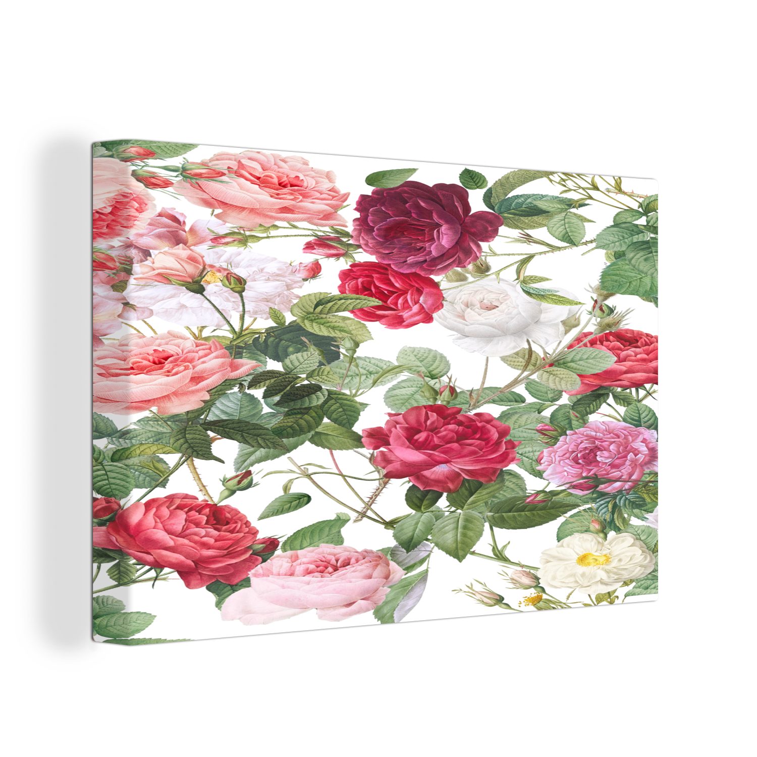 OneMillionCanvasses® Leinwandbild Blumen - Weiß - Rosa - Violett, (1 St), Wandbild Leinwandbilder, Aufhängefertig, Wanddeko, 30x20 cm