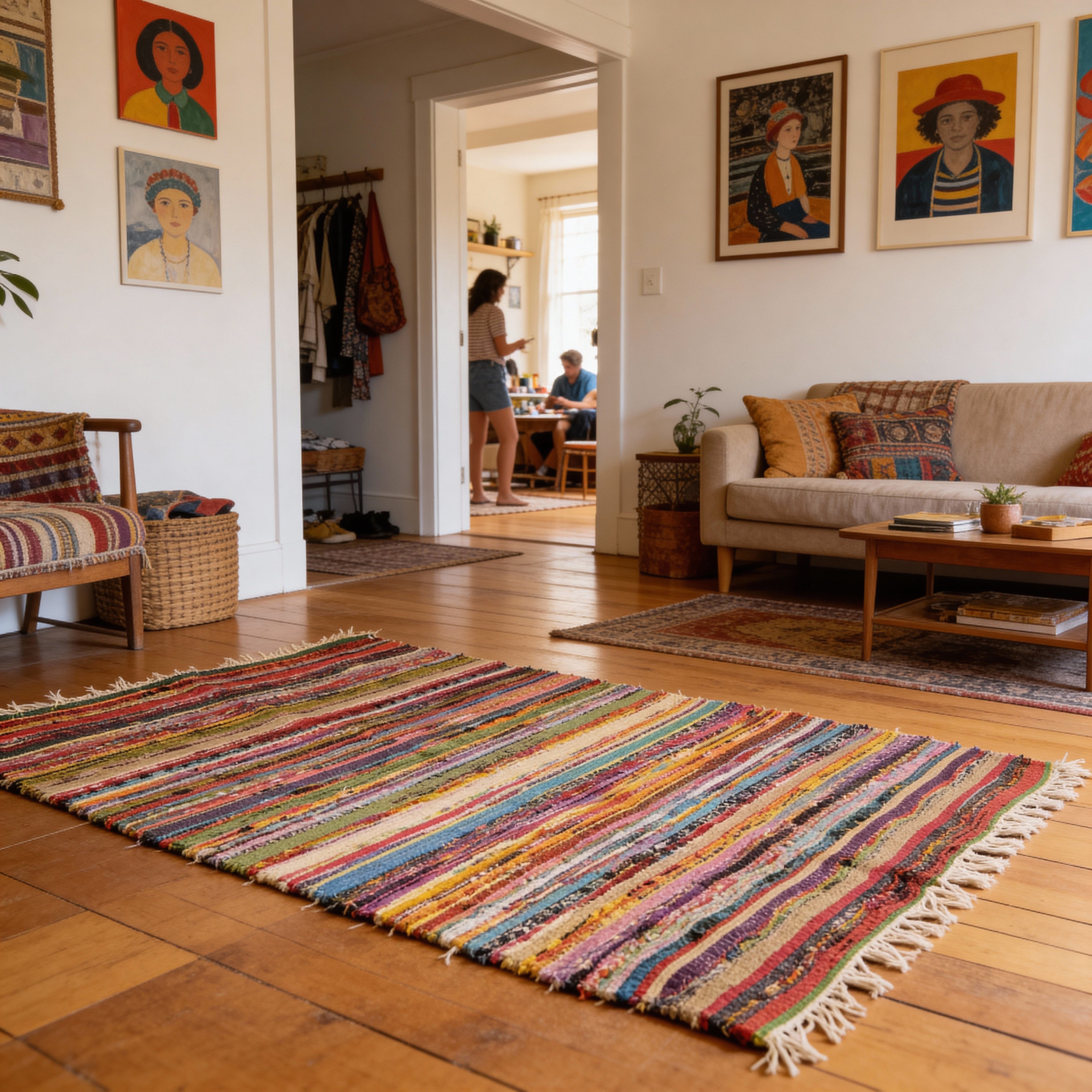 Guru-Shop Teppich Leichter Flickenteppich, Flickendecke 100*160.., Höhe: 100 mm