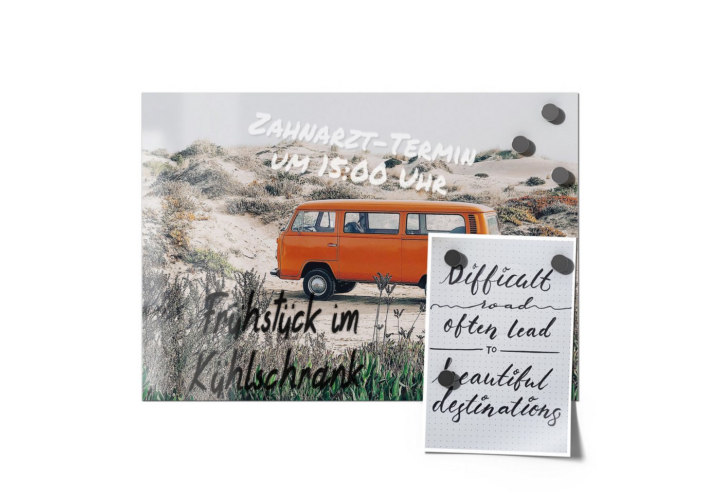Thumbnail - DEQORI Magnetfolie 'Küstenabenteuer im VW', beschreibbar universal Magnetmatte magnetisch Folie Planer Kalender