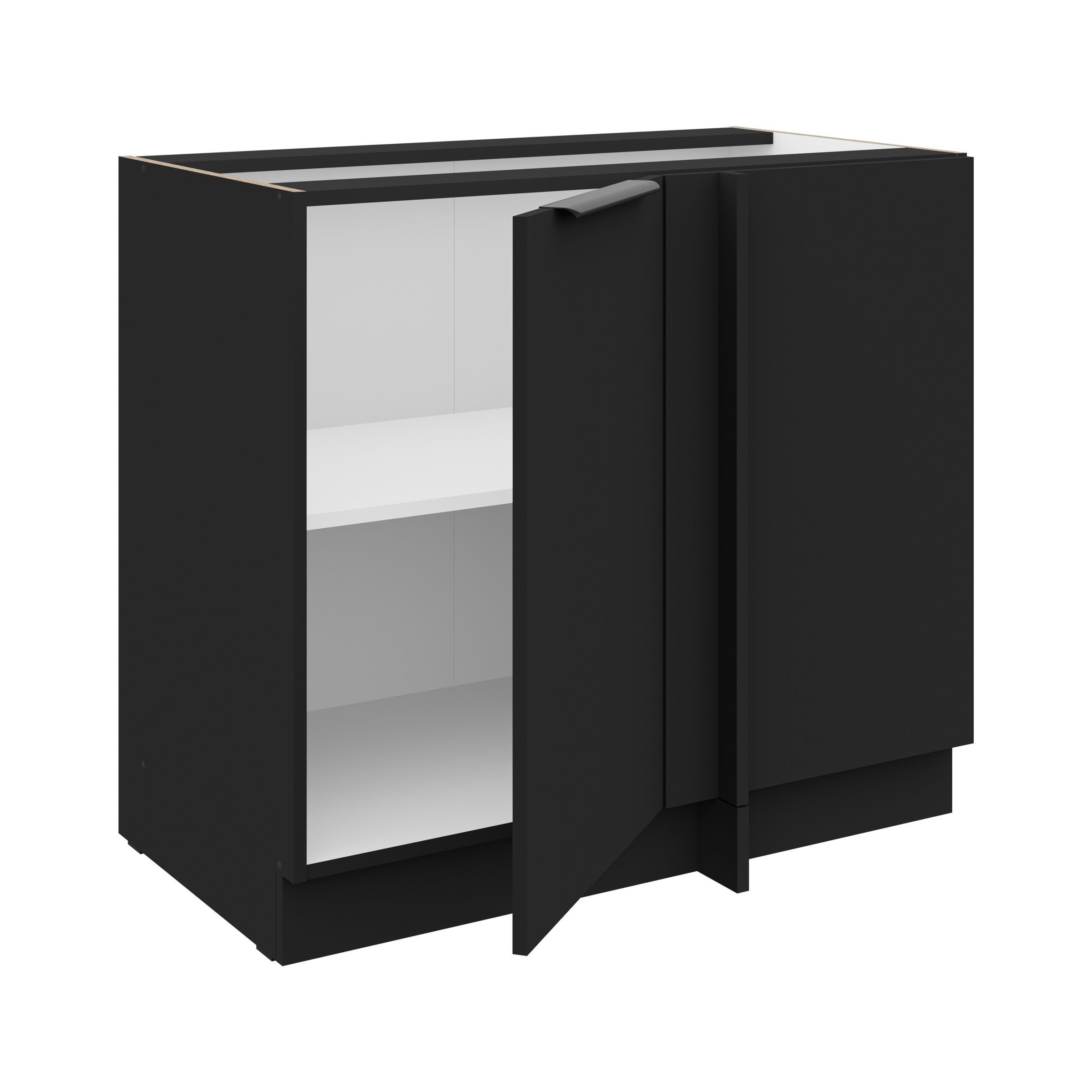 Küchen-Preisbombe Eckunterschrank 105 cm Küche SIENA Schwarz Küchenzeile Kü günstig online kaufen