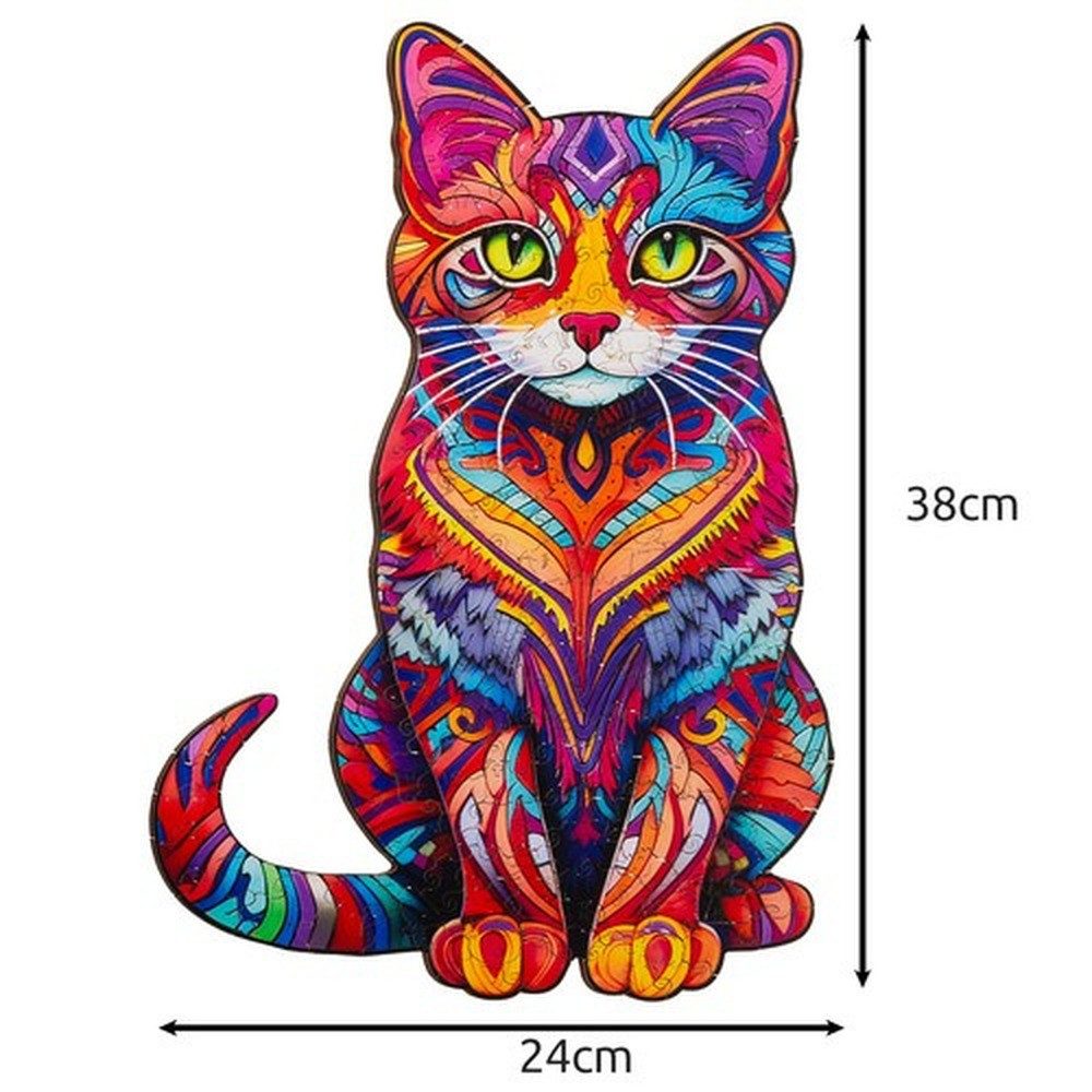 KRUZZEL Steckpuzzle Holzpuzzle Katzemotiv, 130 Puzzleteile, günstig online kaufen