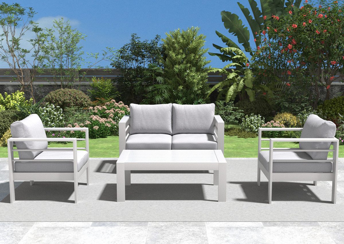 MeXo Gartenlounge-Set Gartenmöbel Set Aluminium Loungeset günstig online kaufen