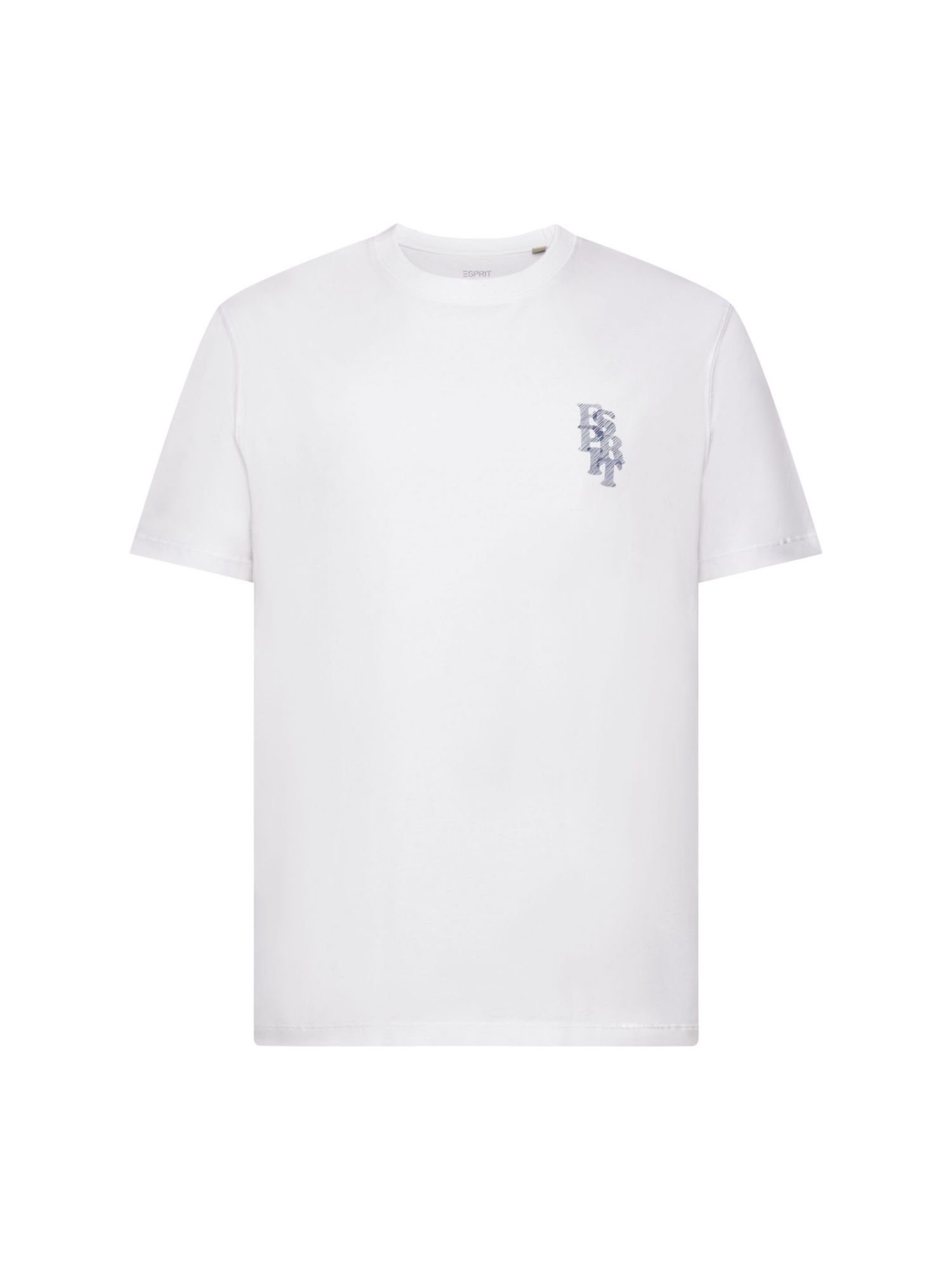 WHITE mit 100 (1-tlg) T-Shirt Logo, % Esprit T-Shirt Baumwolle