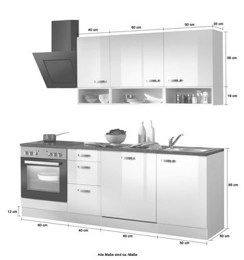 OPTIFIT Küchenzeile Lagos, mit E-Geräte, Breite 210 cm