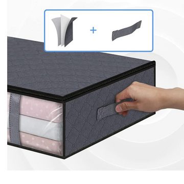 NUODWELL Aufbewahrungsbox 4 Stücke Aufbewahrungstasche mit klarer, verstärkter Unterbettablage