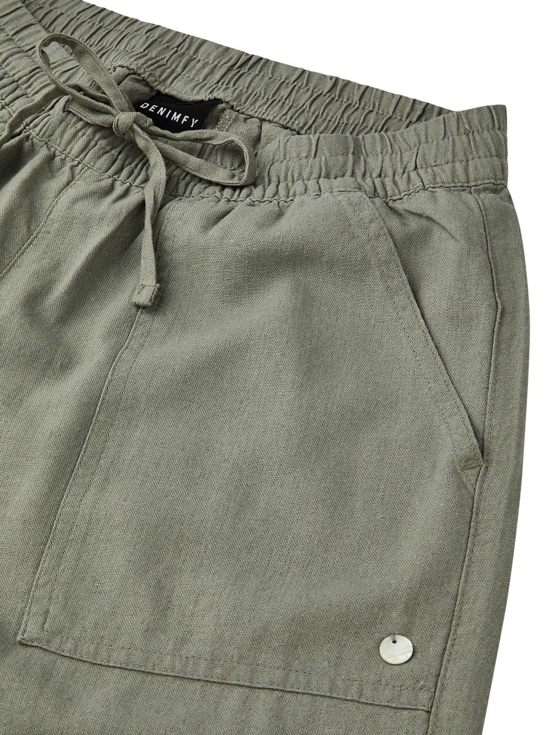 DENIMFY Chinohose Damen Leinenhose DFLinda Regular Fit Sommer Freizeithose mit Taschen