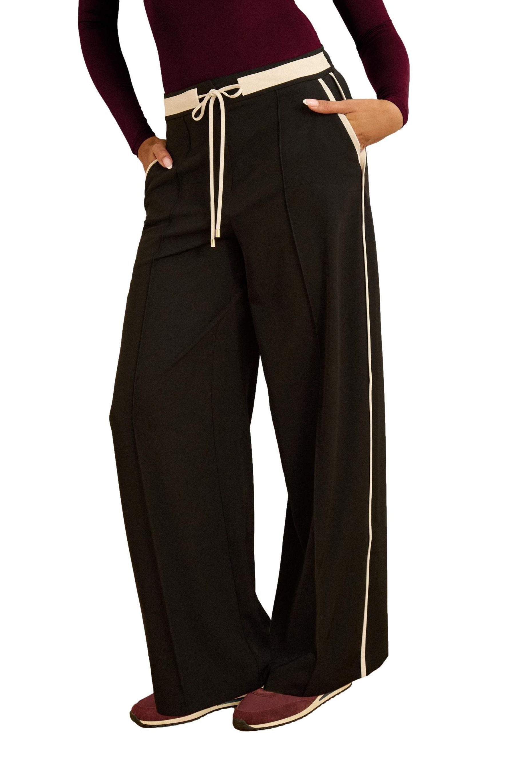 Stoffhose Love & Roses Hose mit weitem Bein, Regular