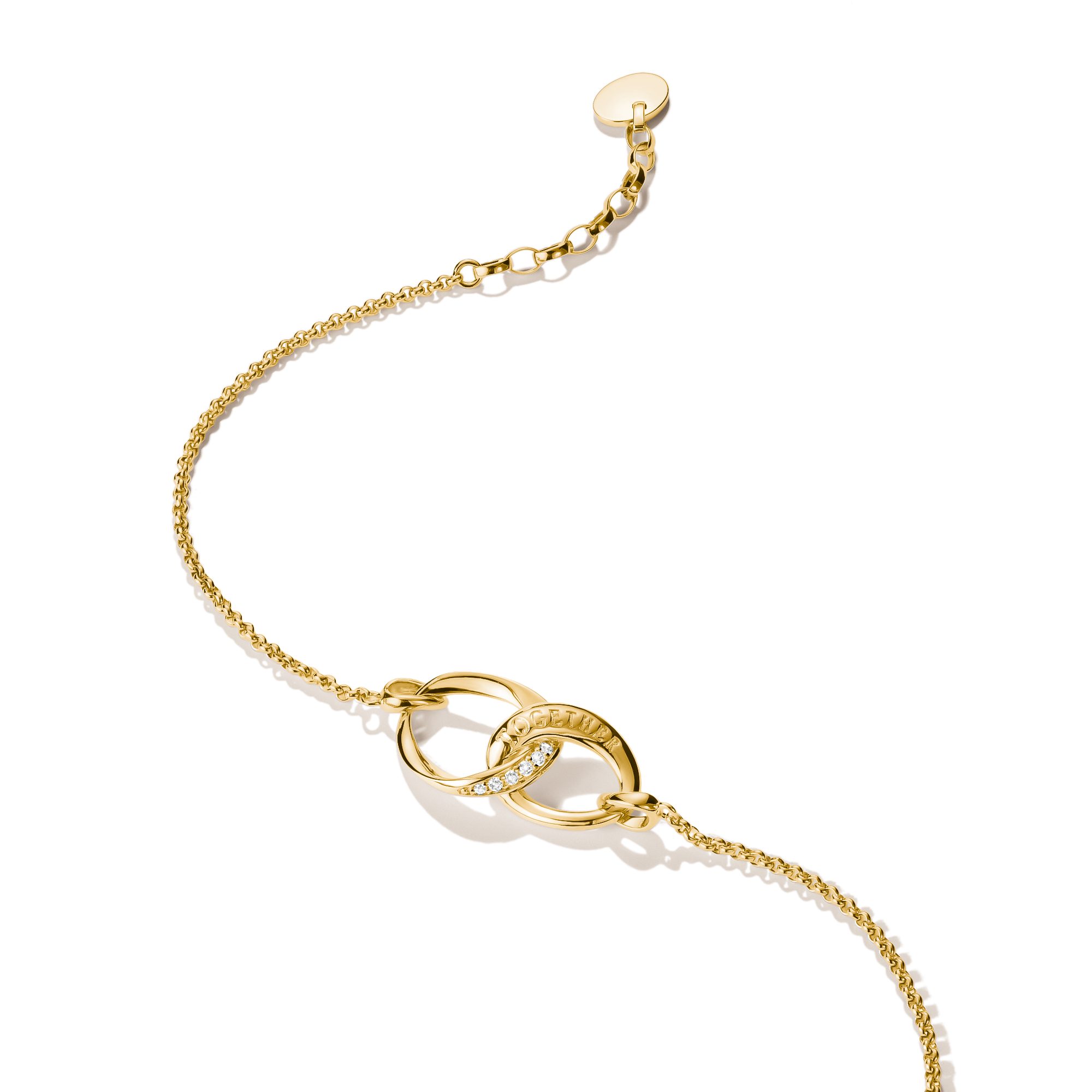 THOMAS SABO Armband Together Armband gelbgoldfarben, mit Zirkonia (synth)