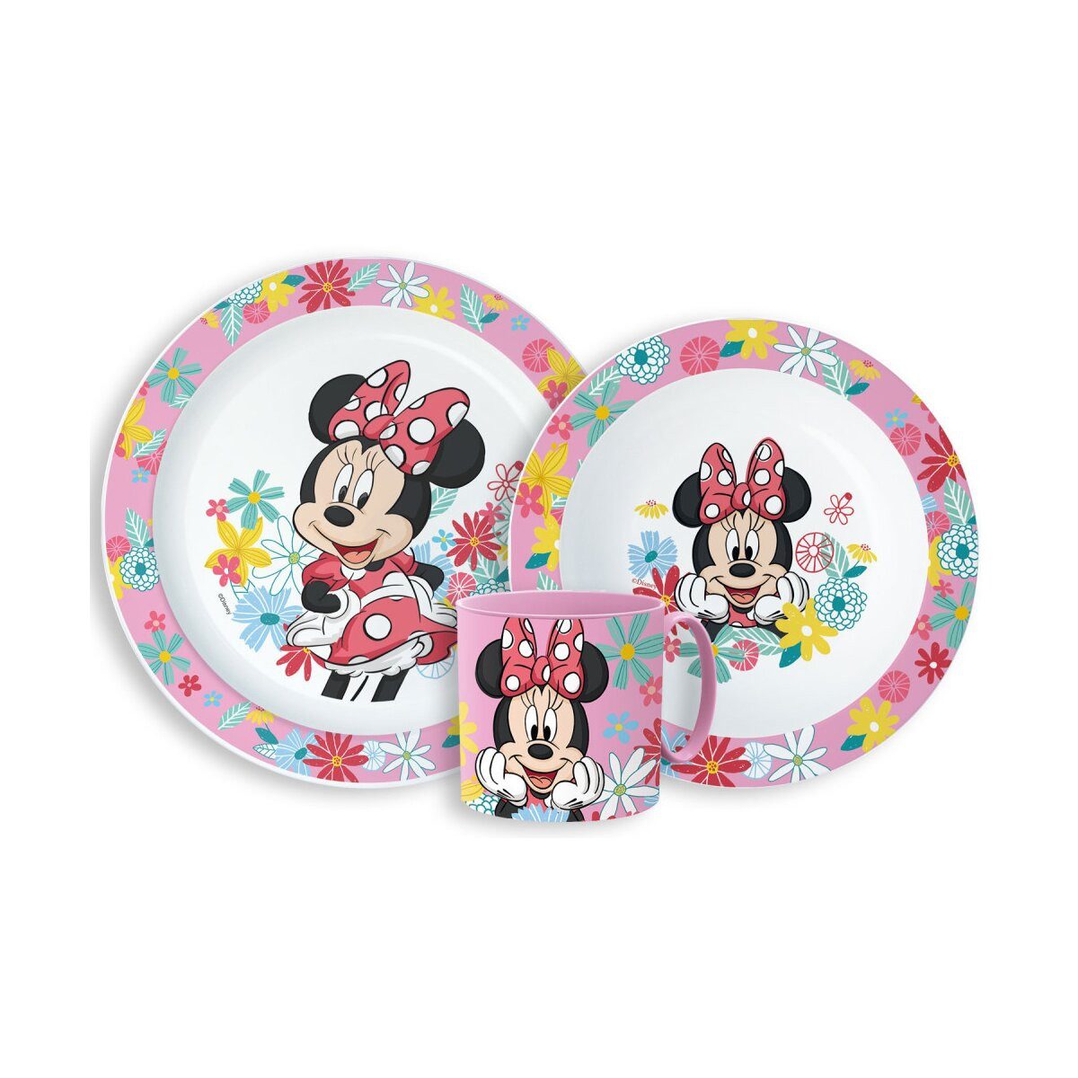 Disney Kindergeschirr-Set Disney Minnie Spring Geschirrset Mikro Kunststoff 265ml