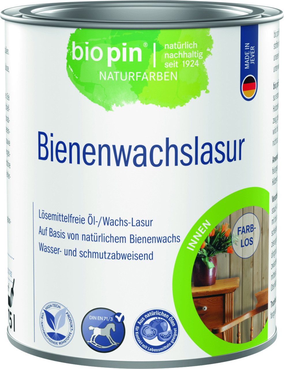 Bio Pin Lasur Biopin Bienenwachslasur 750 ml farblos