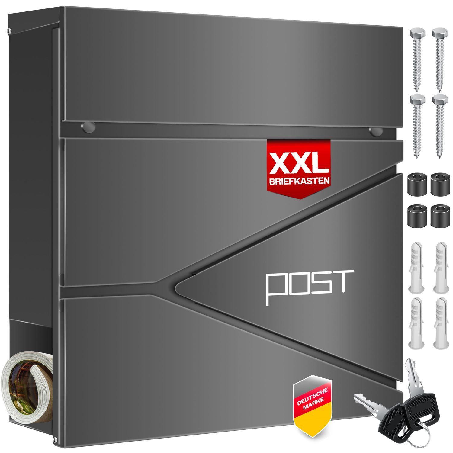 KESSER Briefkasten, mit Zeitungsfach Wandmontage Wandbriefkasten Edelstahl günstig online kaufen