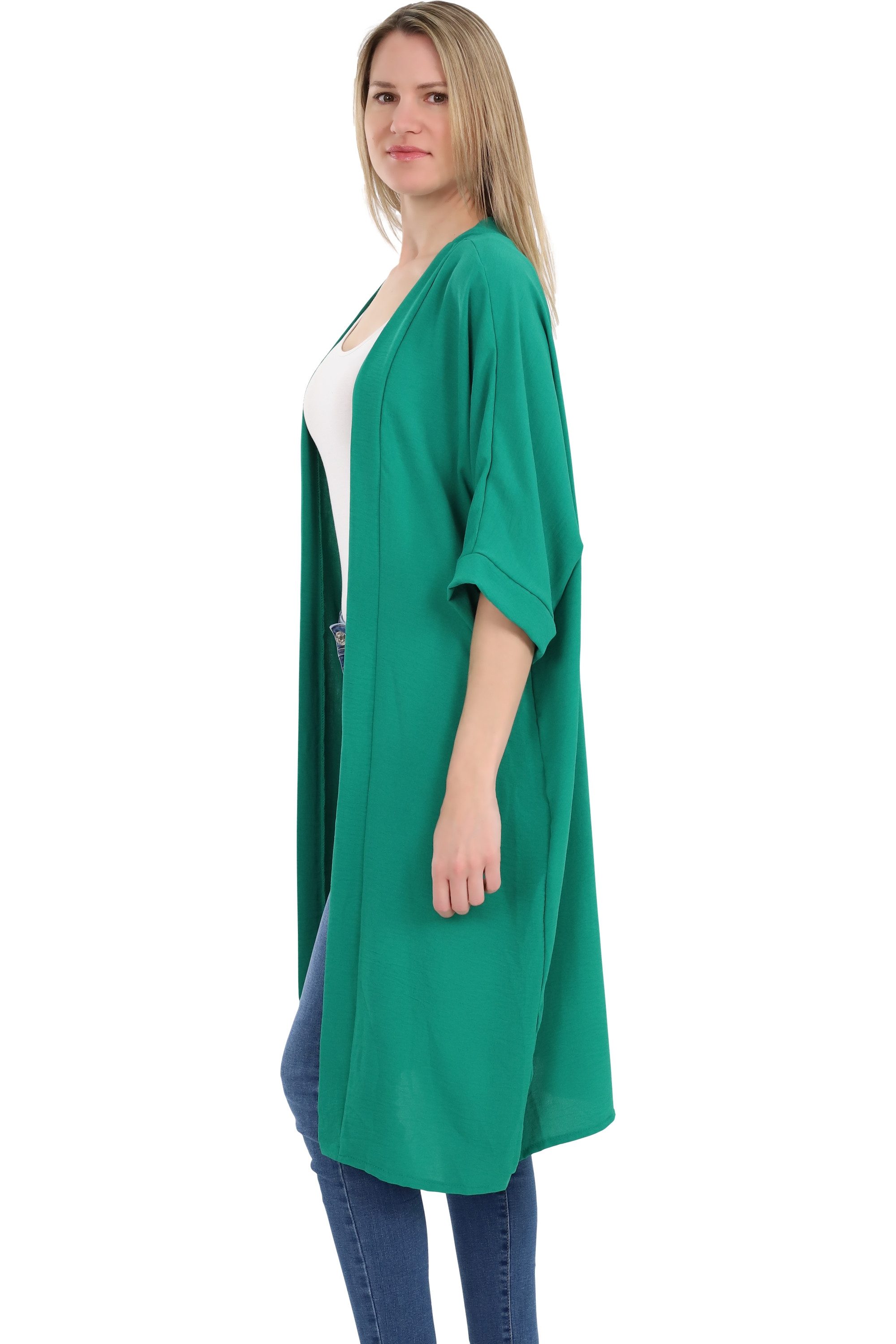 malito more than fashion Cardigan malito Damen Kimono 2342 Kimono Sommer Strand Cover up mit extraweiten Ärmeln Einheitsgröße