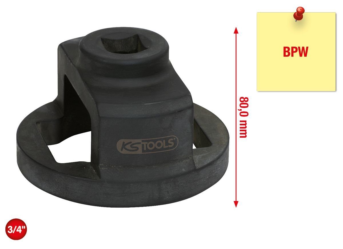 Thumbnail - KS Tools Gabel- und Ringschlüssel 3/4" Achsmuttern-Schlüssel für BPW, 80mm (450.0205)
