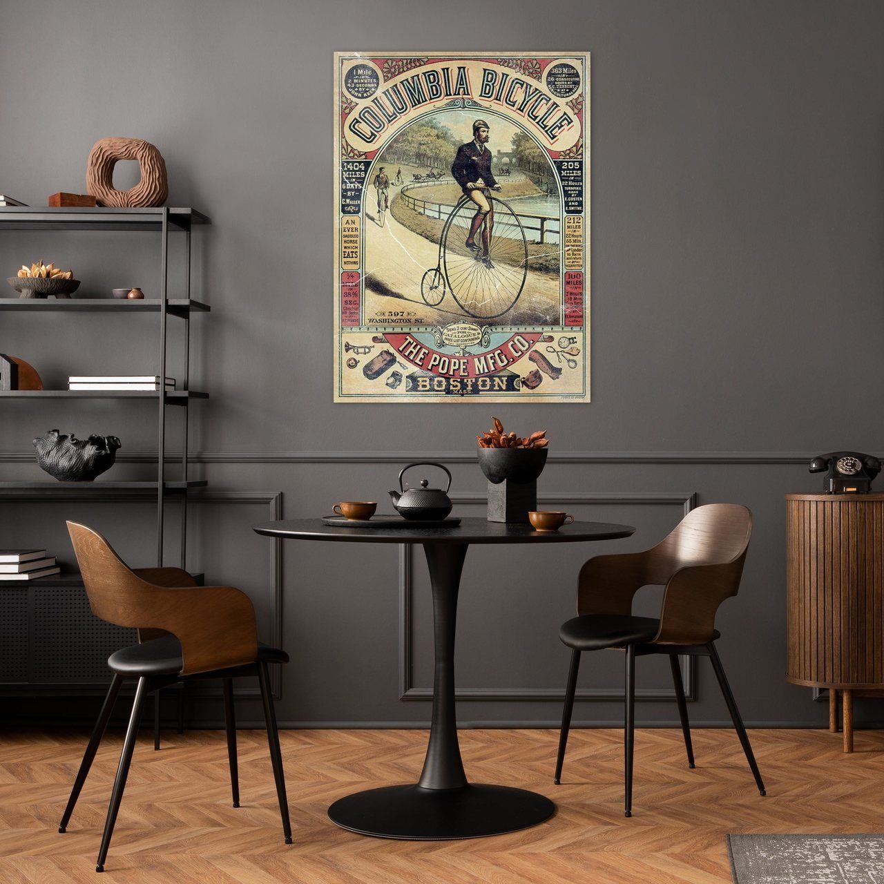 Vintage 70x100 Wandbild Vintage Kunstdruck cm zur Wohnzimmer POSTER, Fahrrad 50x70 1 cm / Auswahl: (OHNE / St), cm Wallarena RAHMEN XXL, Größen PREMIUM Schlafzimmer Poster 30x40