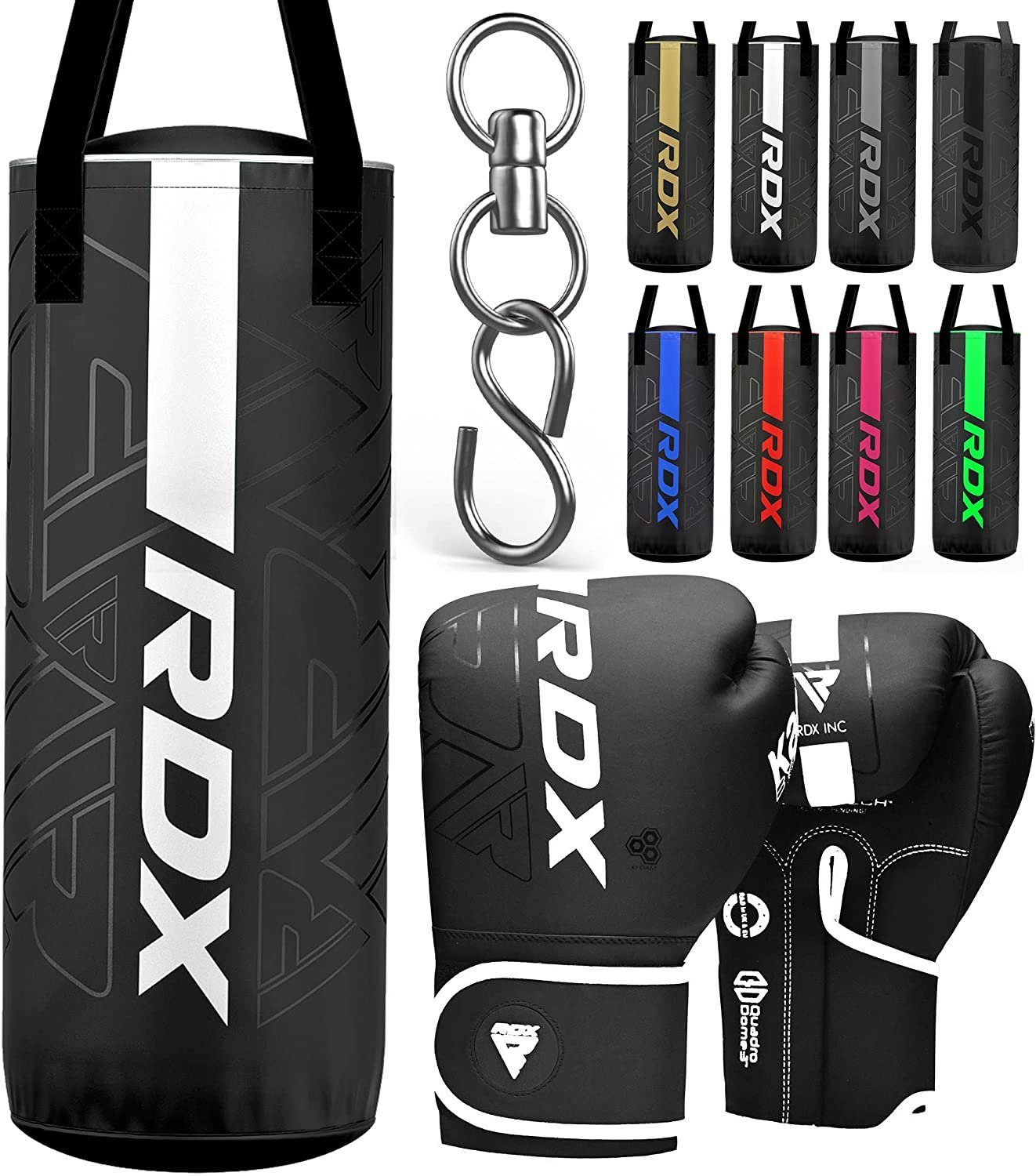 RDX Sports Boxsack RDX Kinder Boxsack 2 Fuß (60,96 cm) und Boxhandschuhe Set white | Boxsäcke