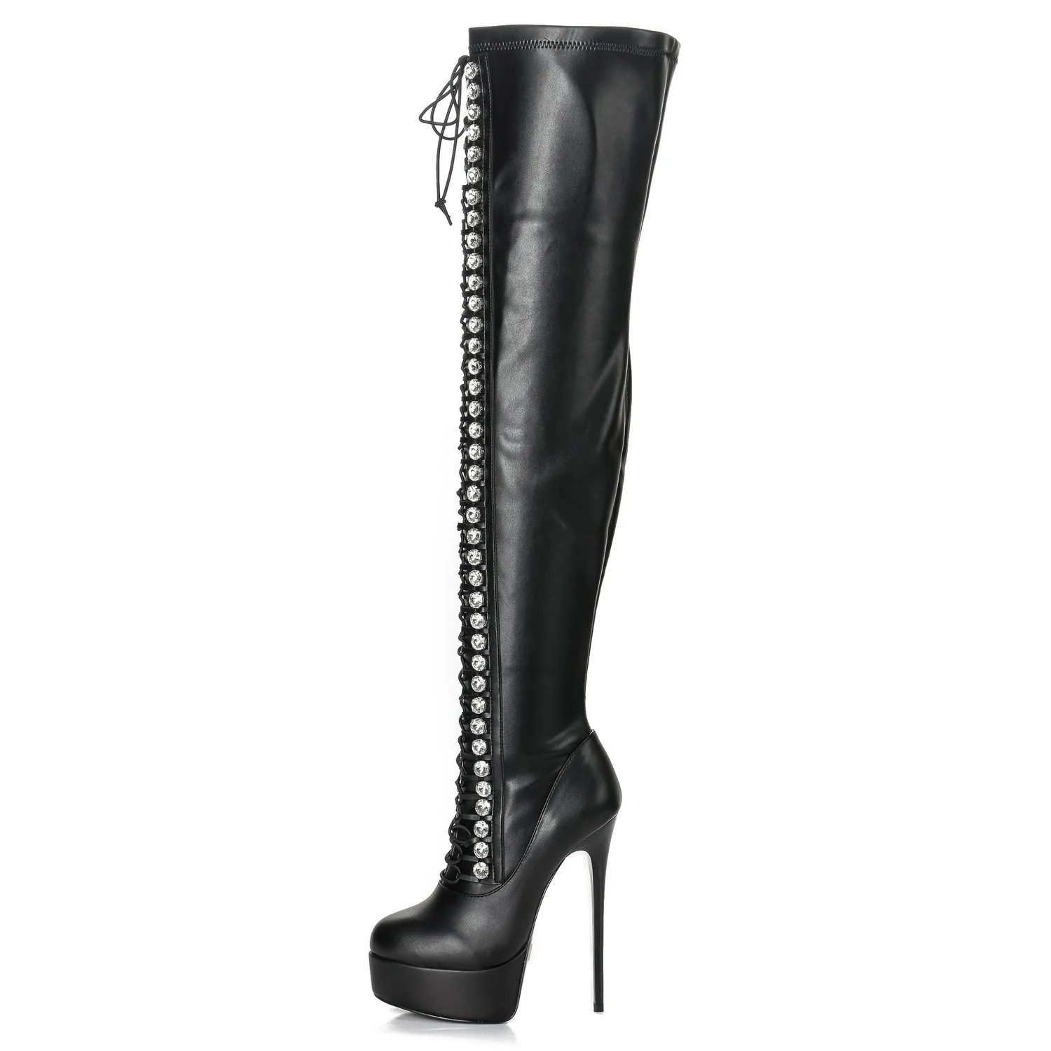Giaro DOMINIQUE Overkneestiefel 16 cm Absatzhöhe, 4 cm Plateau, Strassbesat günstig online kaufen