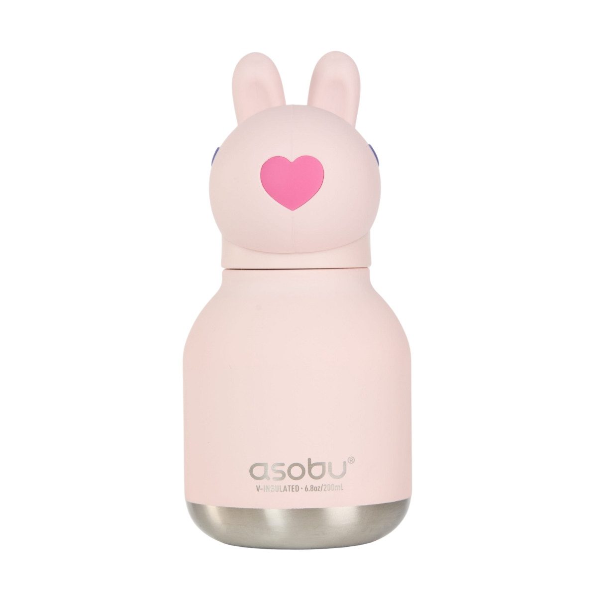ASOBU Trinkflasche Isolierte Trinkflasche Mini Bestie 200 ml Strohhalm Schlüsselring