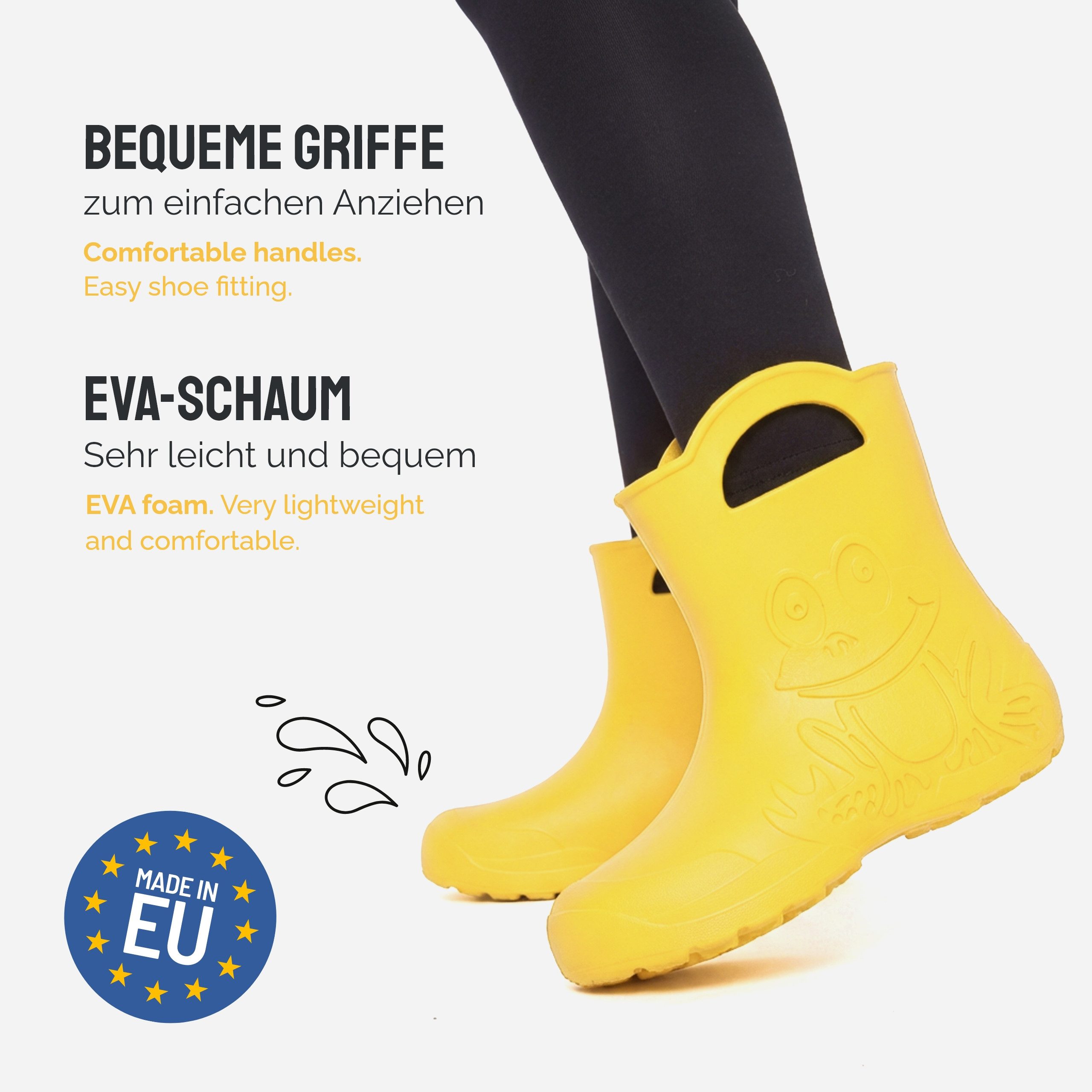 Ladeheid EVA Regenschuhe für Frauen LA-CA-09 Gummistiefel Damen federleichte Gartenschuhe mit Griffen
