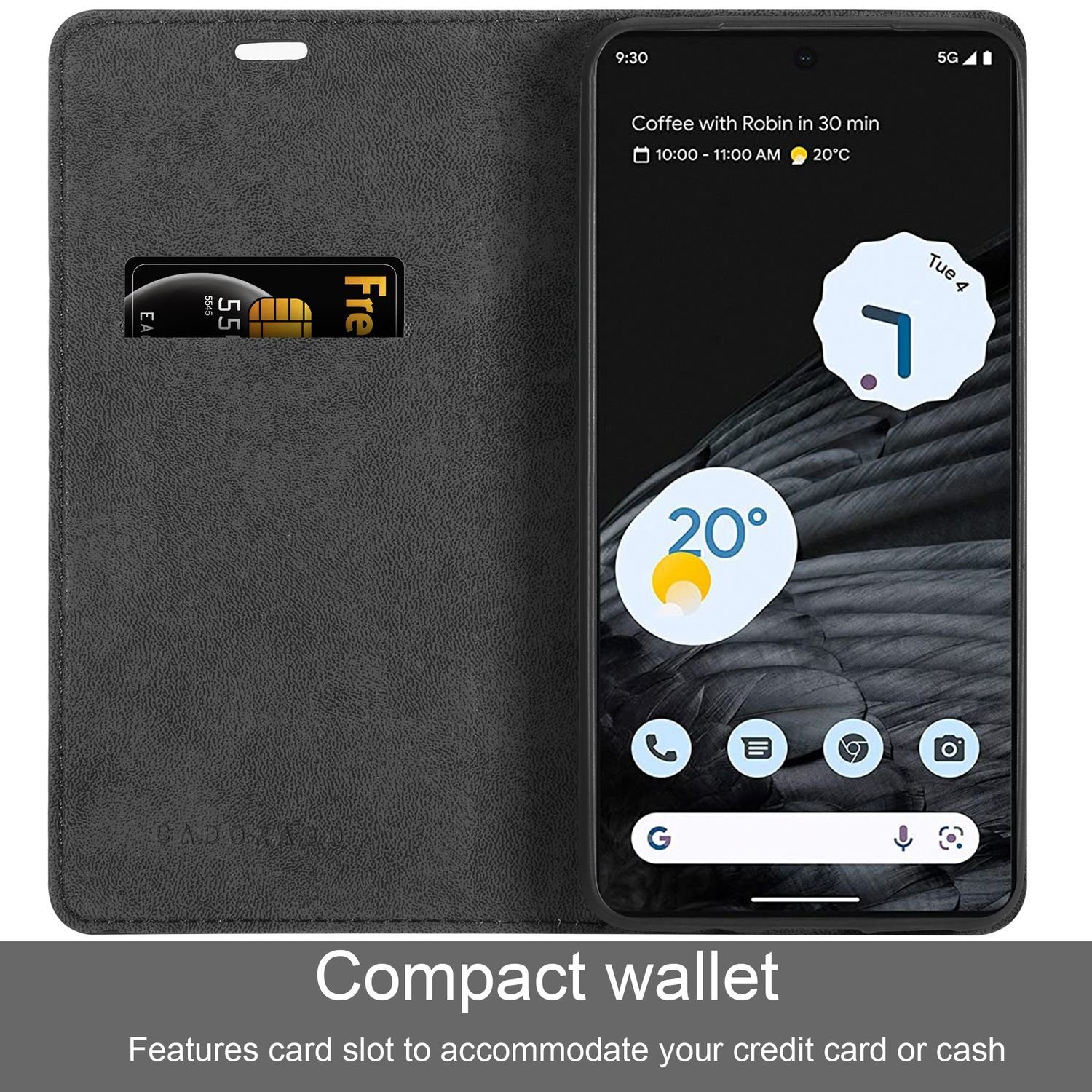 Cadorabo Handyhülle für Google PIXEL 7 PRO Hülle Google PIXEL 7 PRO, Hülle Schutzhülle mit Standfunktion, Magnetverschluss und Kartenfach