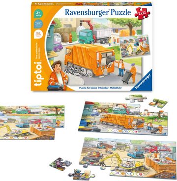 Ravensburger Puzzle tiptoi® Puzzle für kleine Entdecker: Müllabfuhr, 12 Puzzleteile, (2 x 12 Teile) Made in Europe, FSC® - schützt Wald - weltweit