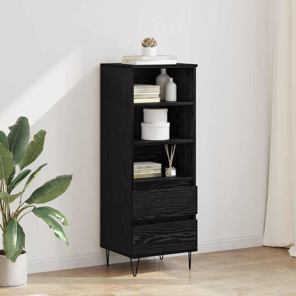 vidaXL Highboard Highboard Schwarz Eichen-Optik 40 x 36 x 110 cm Holzwerkstoff (1 St)