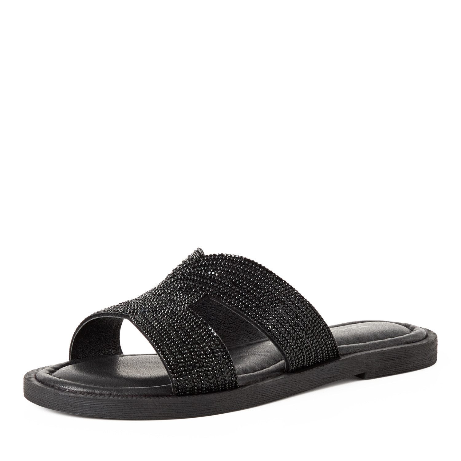 Tamaris Pantolette Sommerschuh, Schlupfschuh, Flats mit Schmucksteine