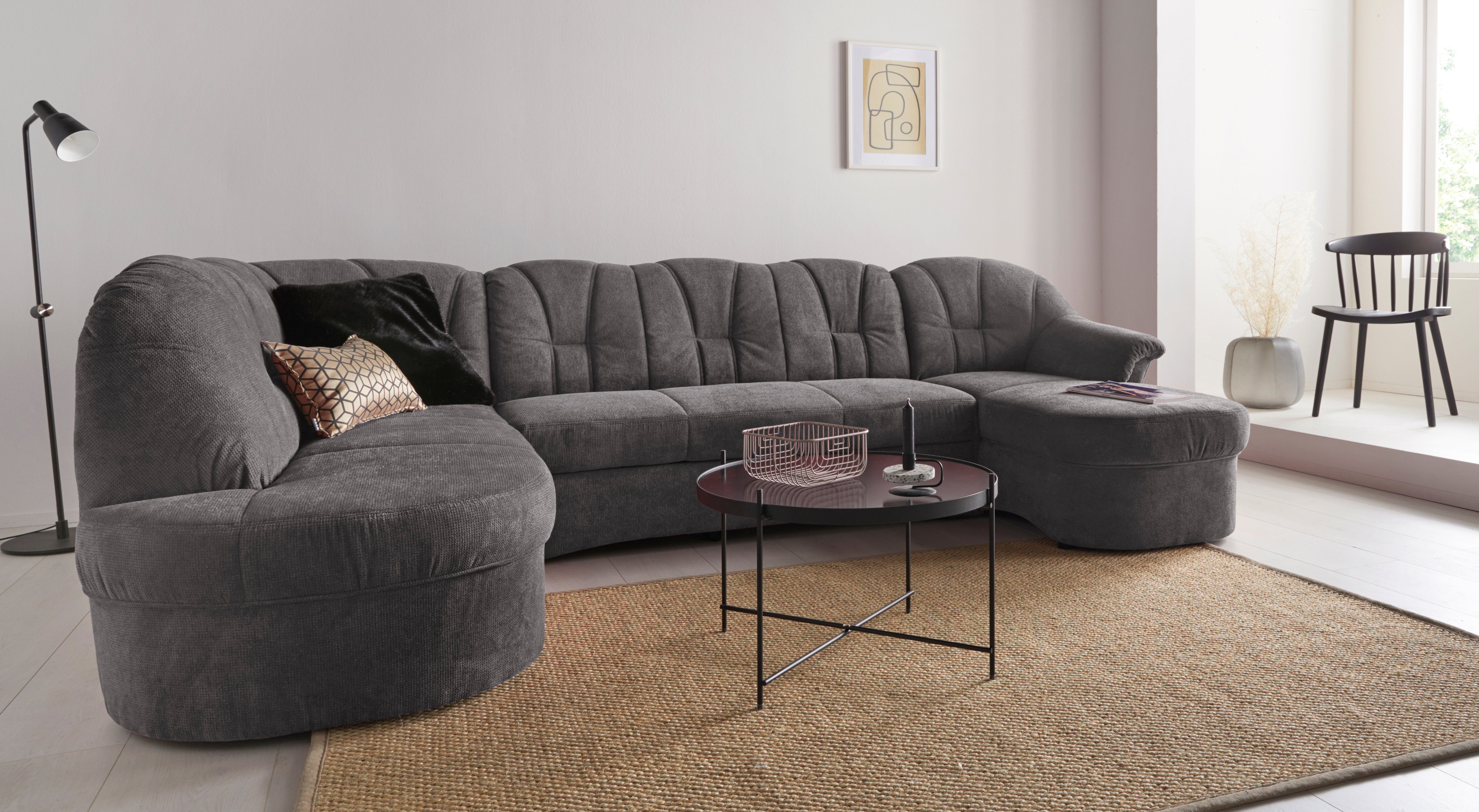 DOMO collection Wohnlandschaft Papenburg U-Form, in großer Farbvielfalt, wahlweise Bettfunktion, frei im Raum stellbar