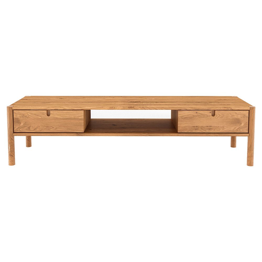Lomadox Lowboard PORI-165, 160cm breit, Eiche massiv geölt, montierte Lieferung