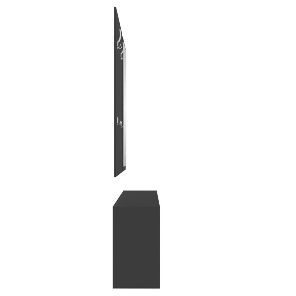 Schwarz 3-tlg. Holzwerkstoff furnicato Schuhschrank Flurmöbel-Set