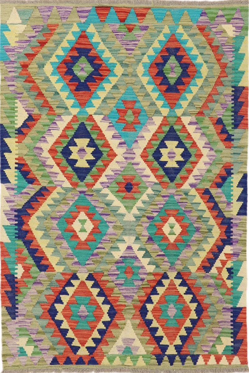 Orientteppich Kelim Afghan 101x147 Handgewebter Orientteppich, Nain Trading, rechteckig, Höhe: 3 mm | Kurzflor-Teppiche