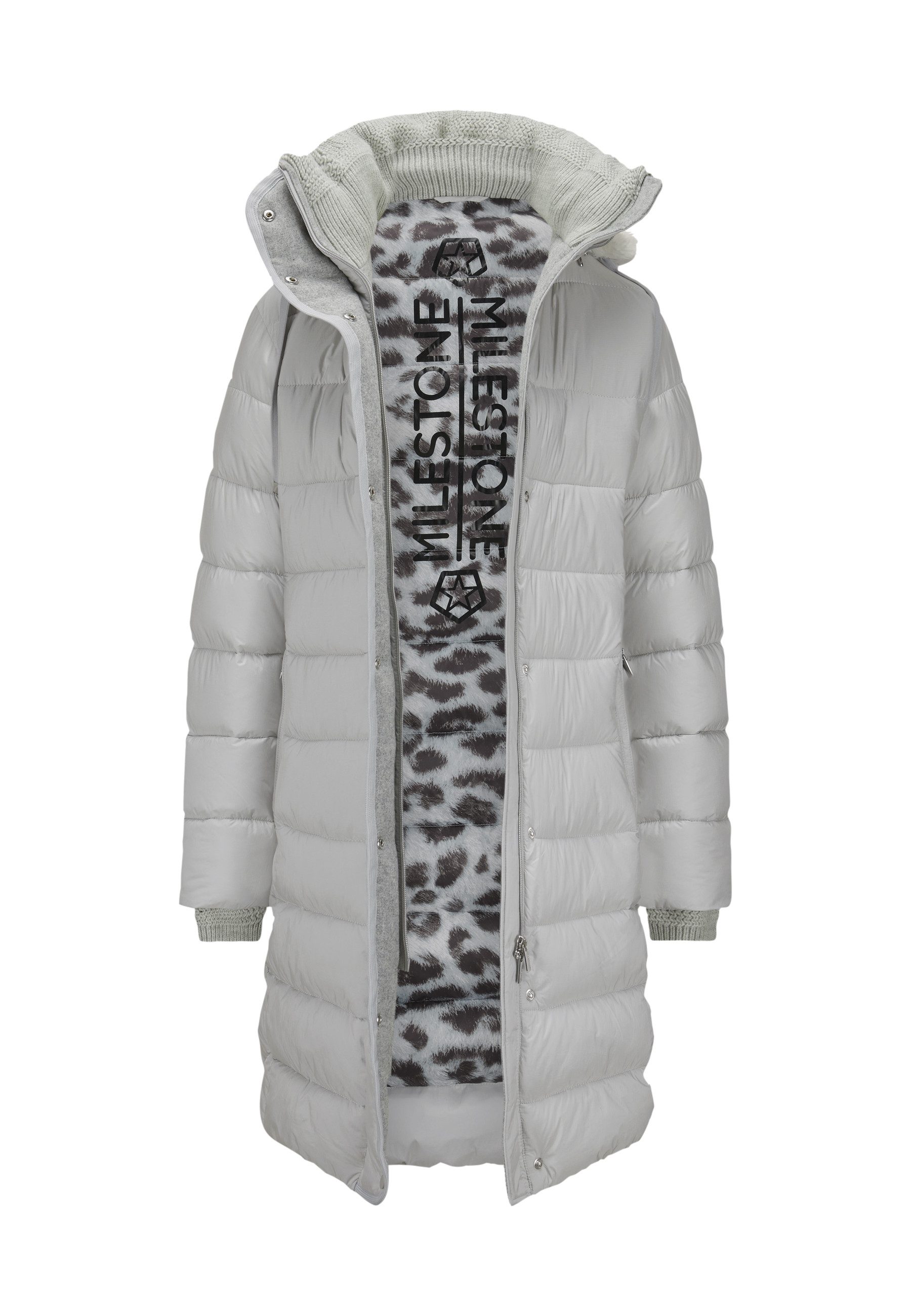 Milestone Steppmantel MSAdara Damen Steppjacke Lang Mantel gesteppt schlanke Passform