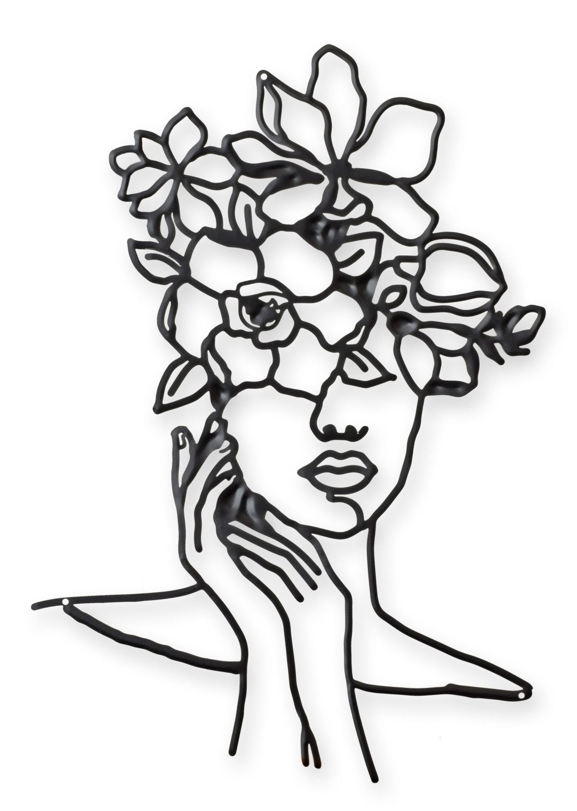 Aubaho Dekoobjekt Wanddekoration Frau Gesicht mit Blumen Replikat Retro Design Dekoratio