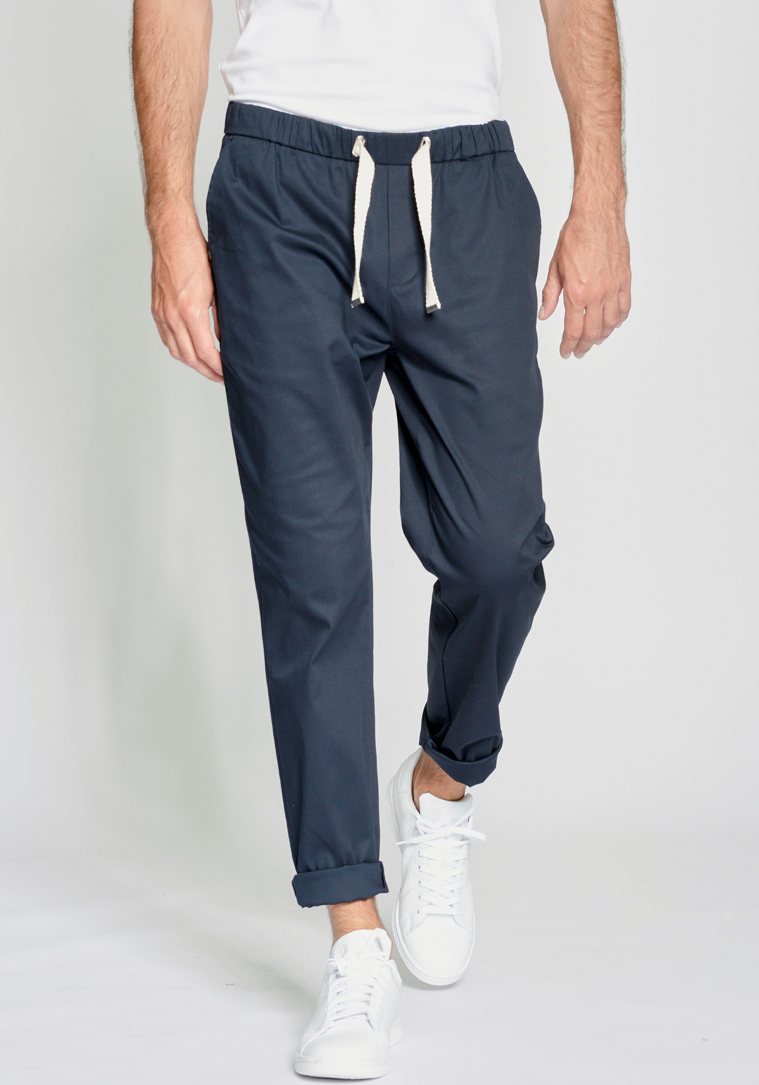 GANG Schlupfchinohose 94SANTO JOGGER Jogger Style mit Gummizug und Tunnelzug-Verschluss