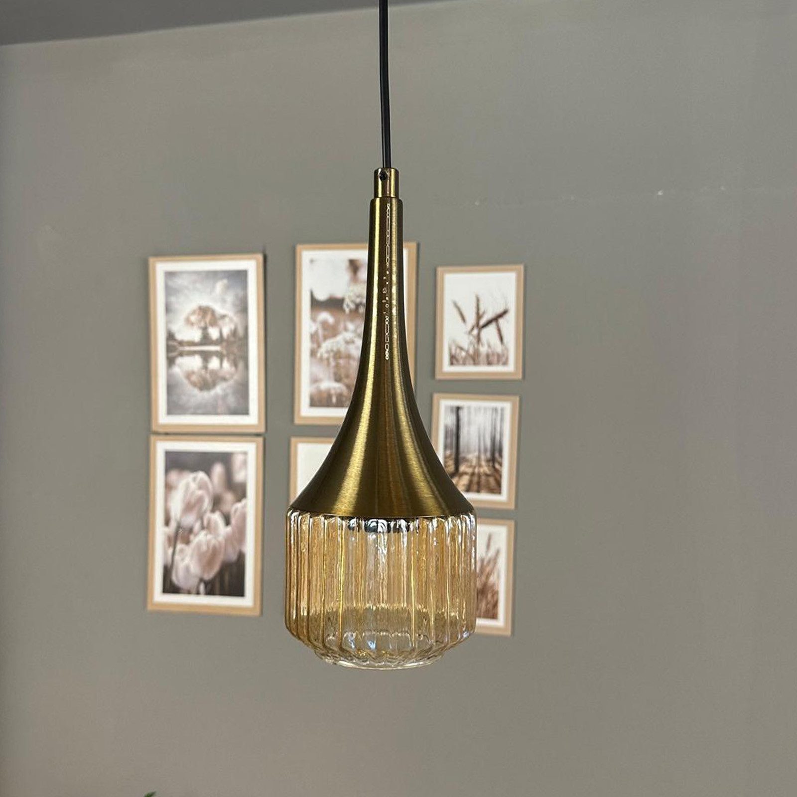 Bamyum Pendelleuchte Jerno Glas Retro Pendelleuchte, ohne Leuchtmittel