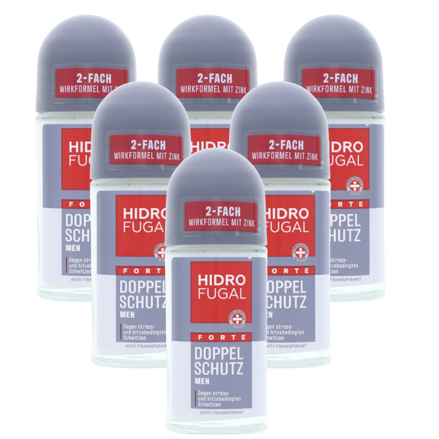 Bodyspray 6 x Hidrofugal Men Forte Doppel Schutz Deo Roll On Anti Transpirant je