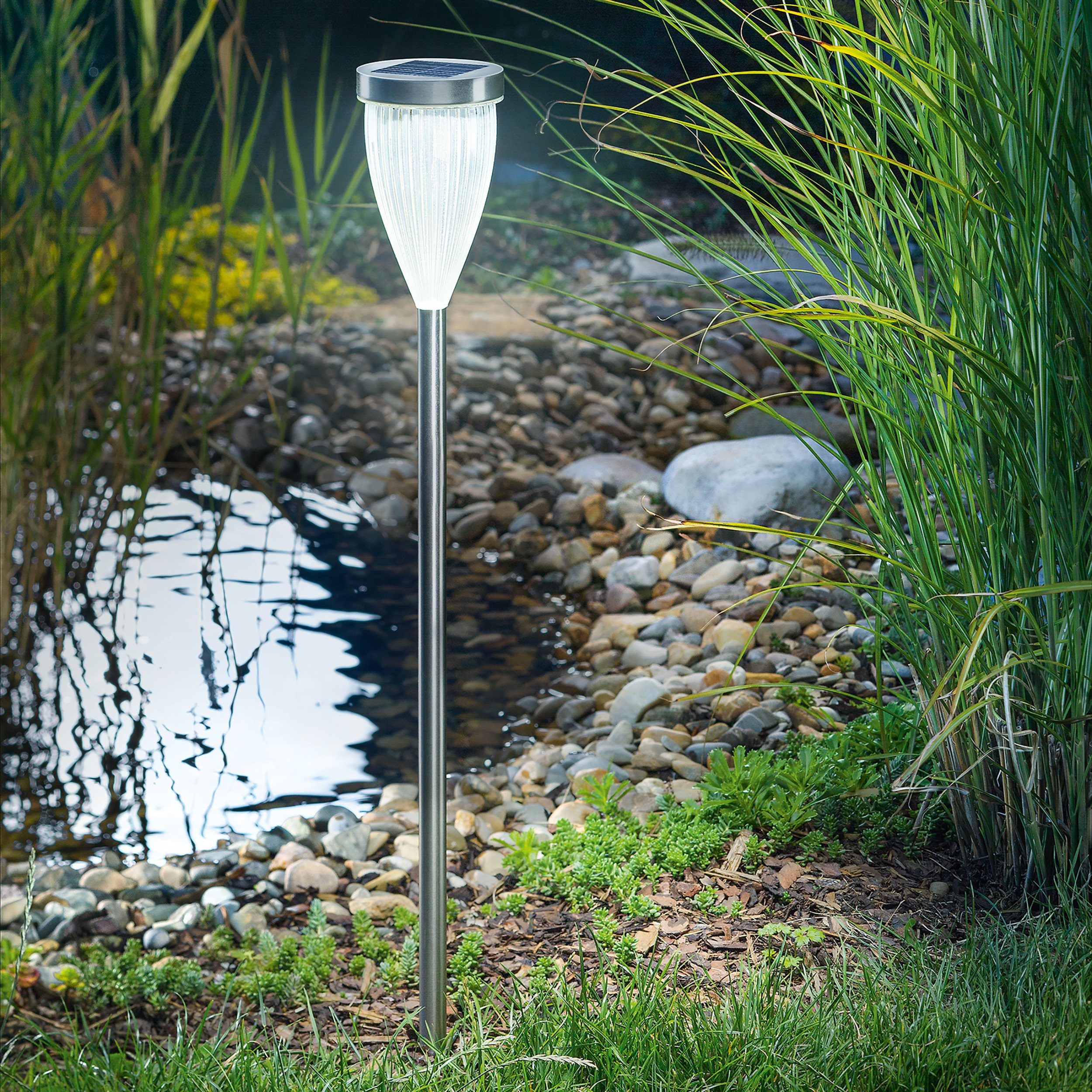 esotec LED Gartenleuchte Solarleuchte Dream Light, H=65cm, DUO COLOR, ww+kw 2800K 6500K, 102605