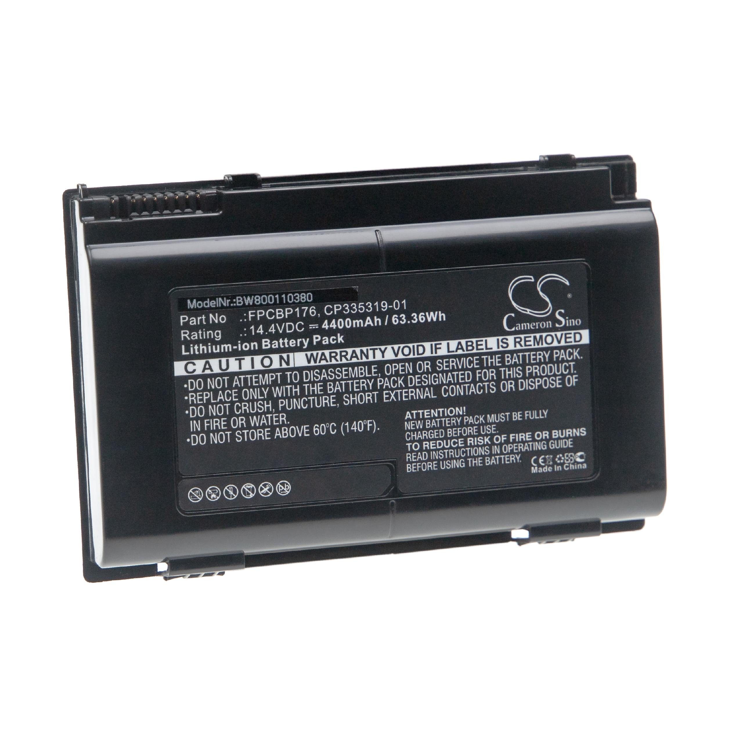 vhbw passend für Fujitsu LifeBook E8270, E8280, E8410, E8420, E8420E, Laptop-Akku 4400 mAh