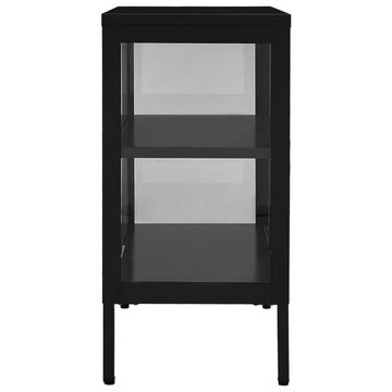 vidaXL Sideboard Sideboard Schwarz 70x35x70 cm Stahl und Glas (1 St)