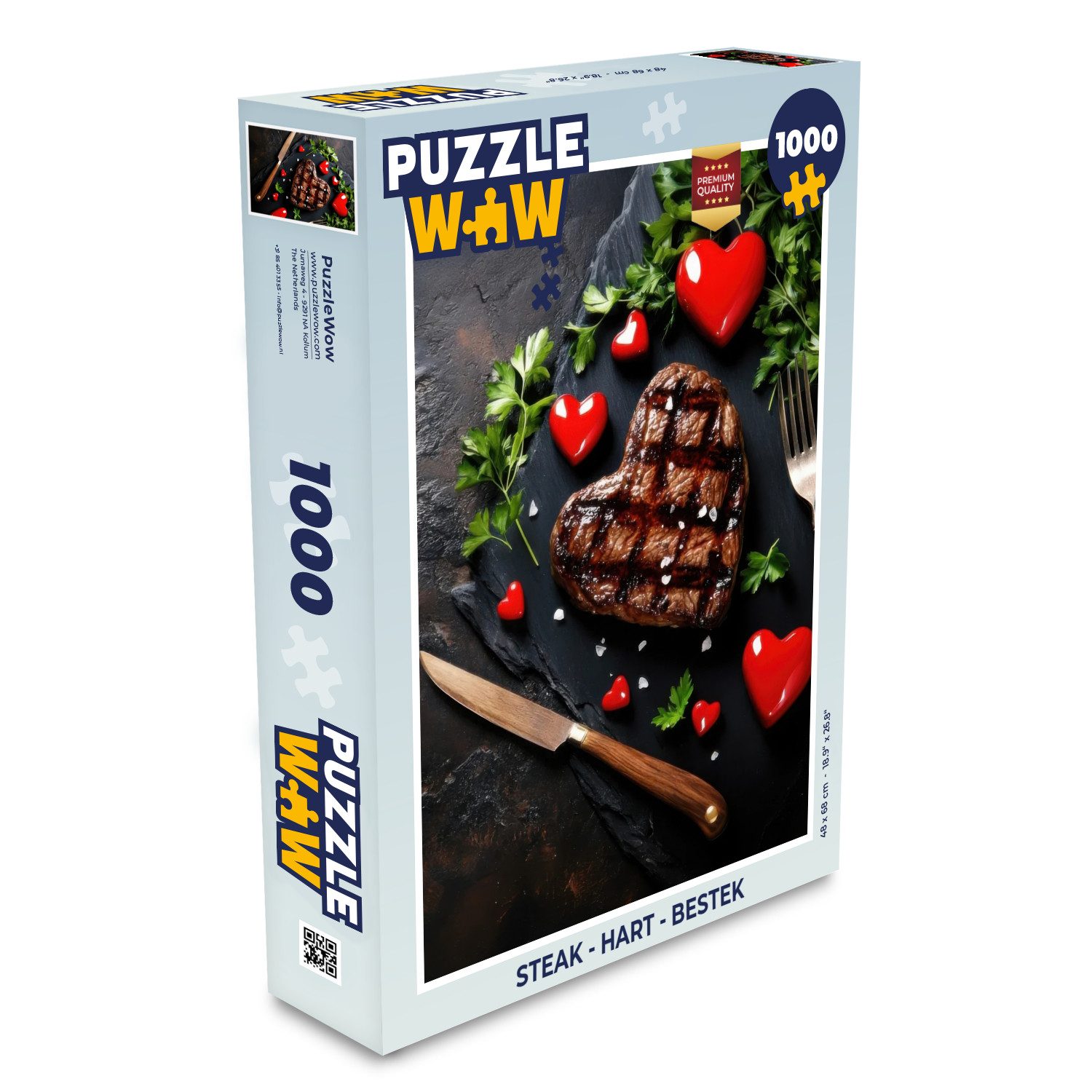 Puzzle Steak - Herz - Besteck