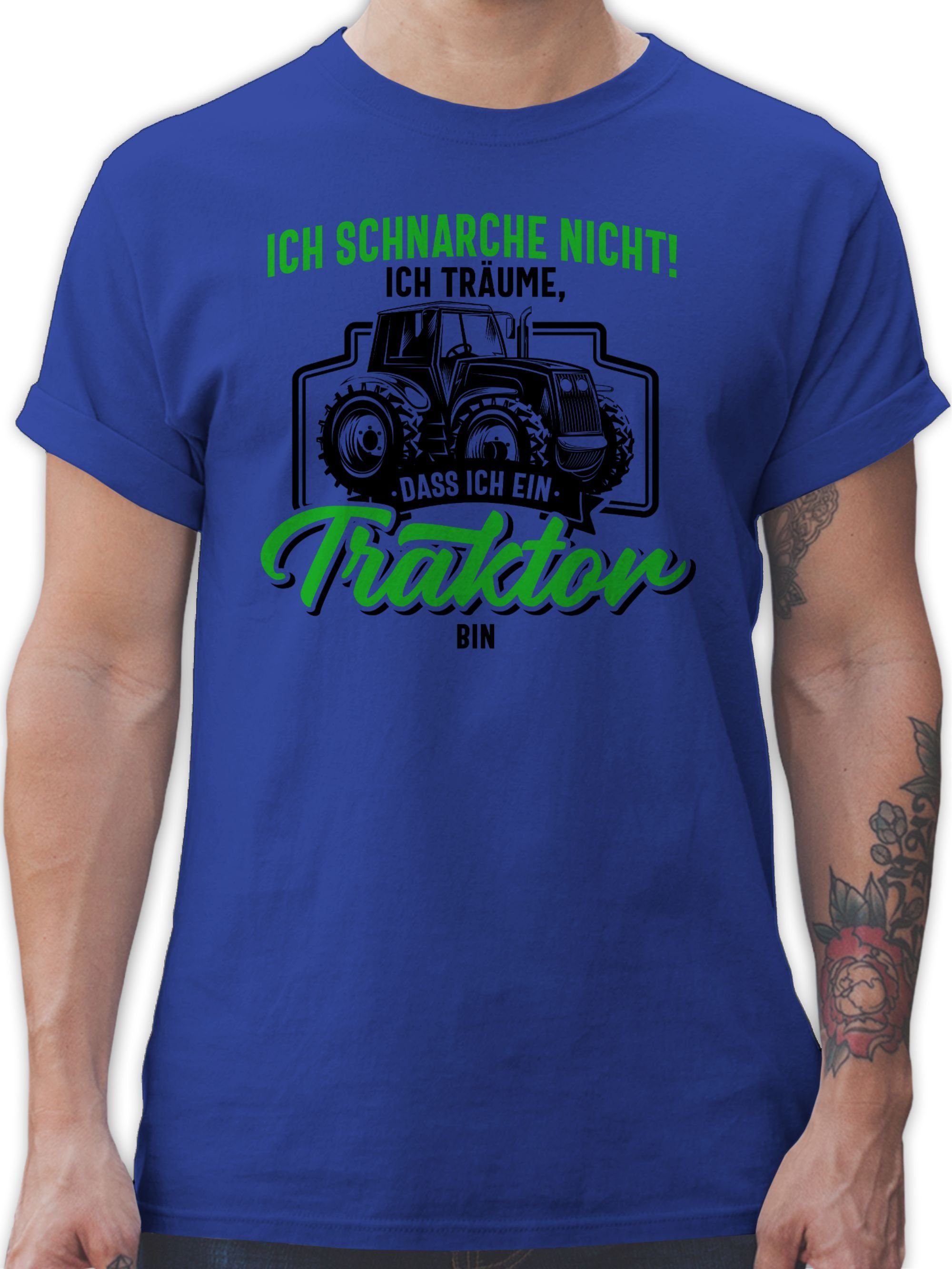 Shirtracer T-Shirt Ich schnarche nicht ich träume dass ich ein Traktor bin schwarz bunt Traktor 3 Royalblau