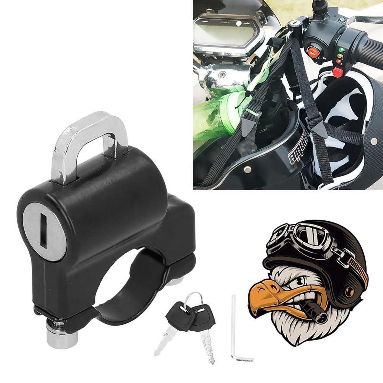 LuxusKollektion Helmschloss Helmschloss Aluminium Universal Motorrad Kickroller