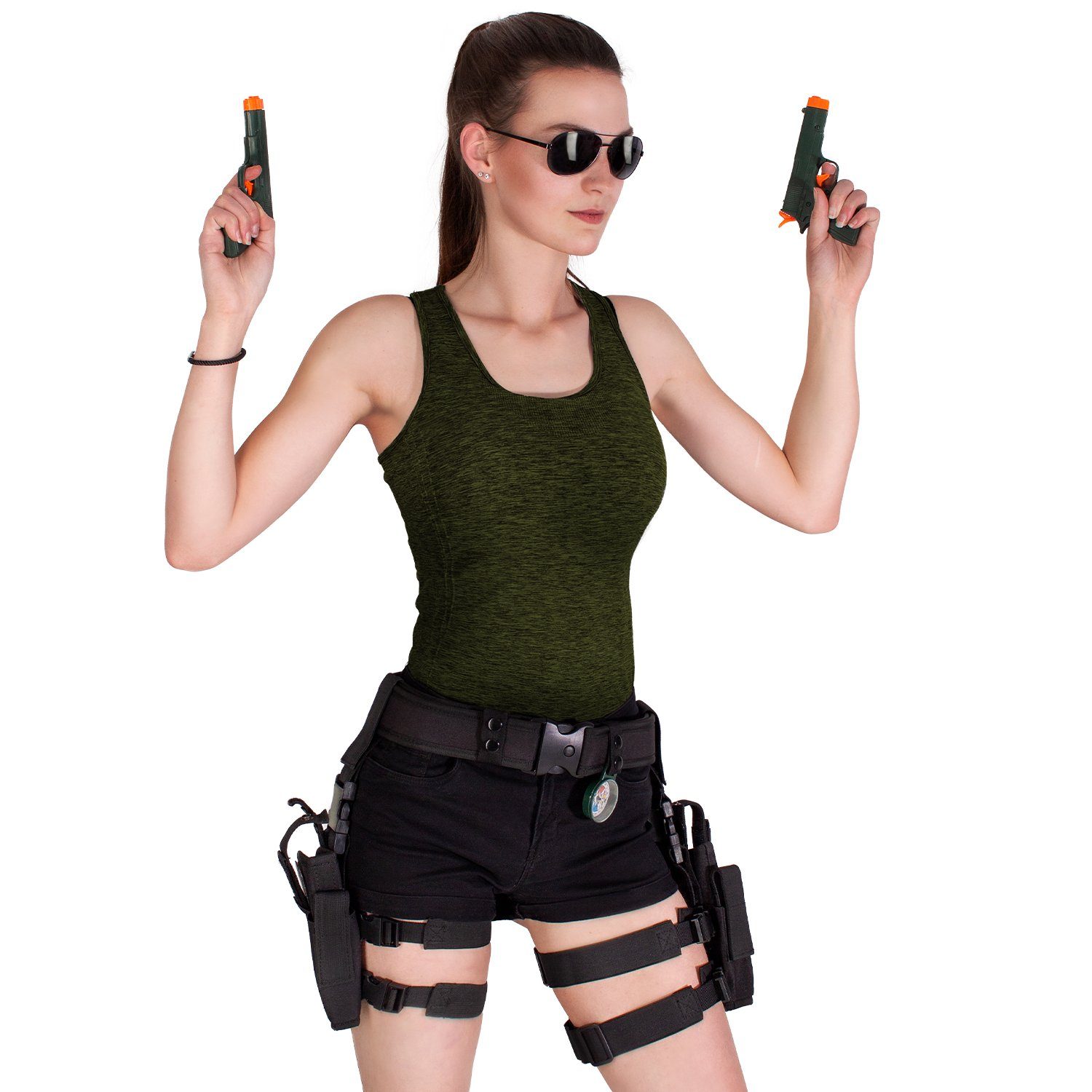 Black Snake Kostüm Lara Croft Kostüm für Damen – Sexy Outfit für Fasching & Karneval, Damen Faschingskostüm