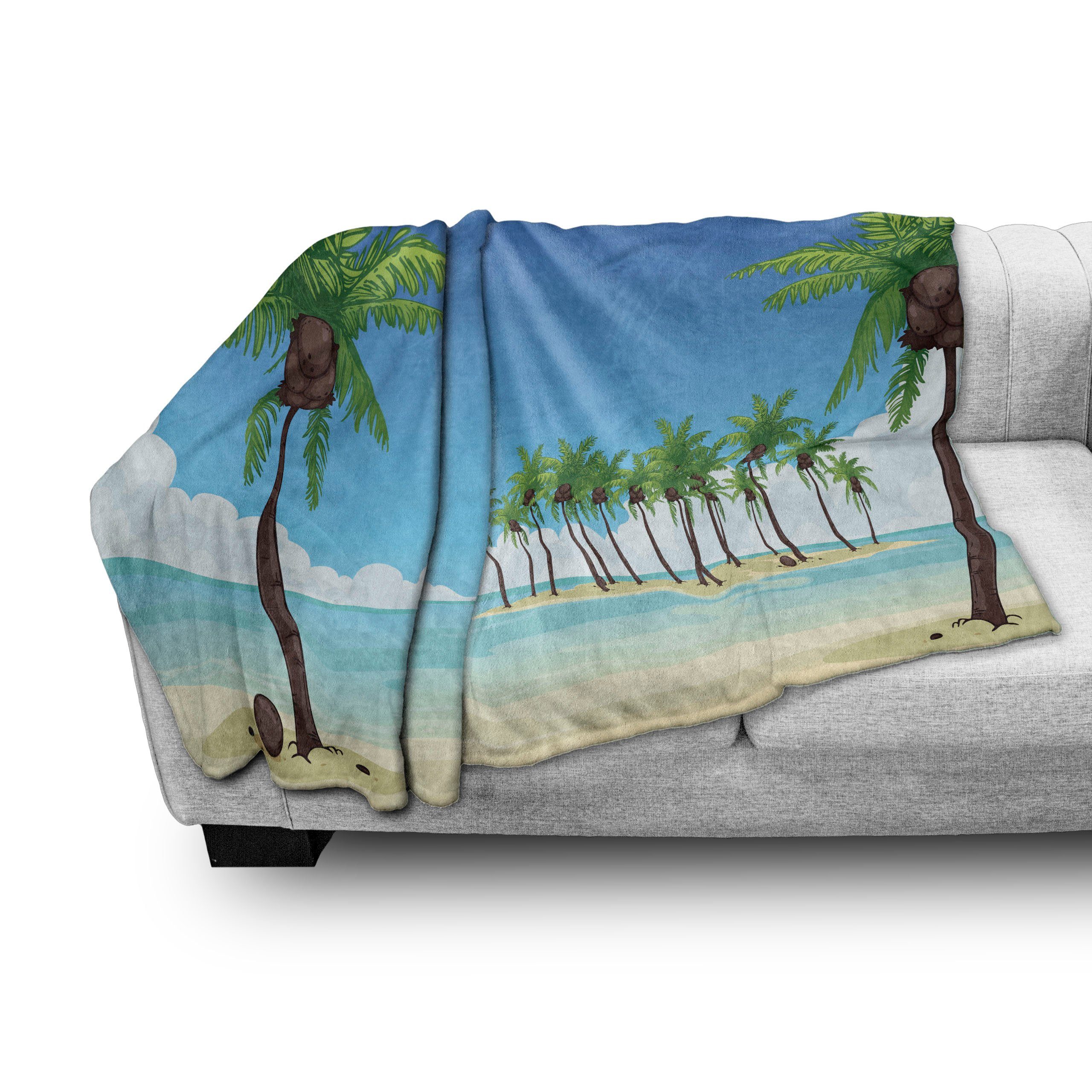 Fidschi Kokosnussbäume den Plüsch Abakuhaus, Außenbereich, für im und Gemütlicher Ozean Wohndecke Innen-