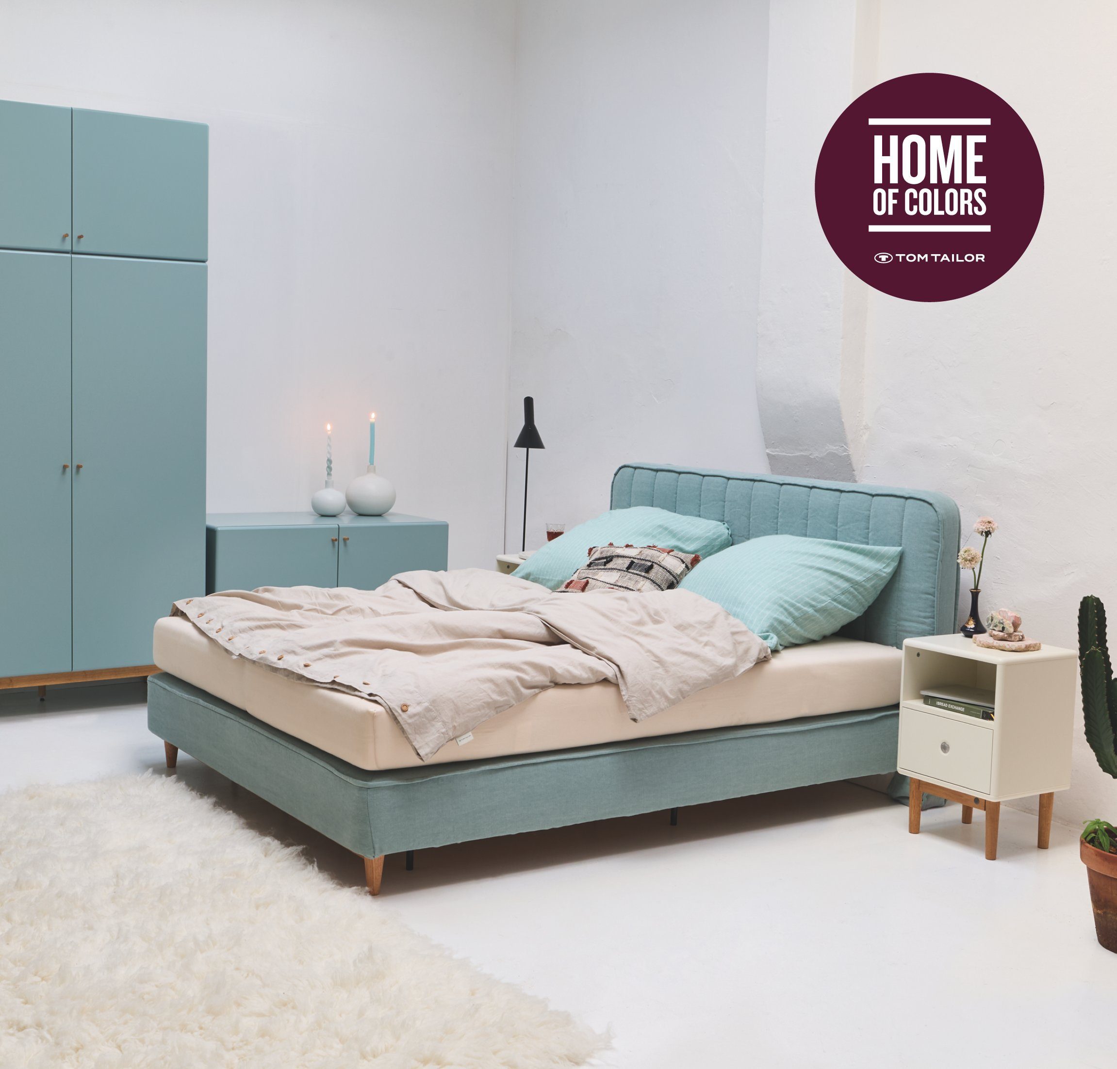 TOM TAILOR HOME Boxspringbett gestepptes Bezugsset für CHANGE BOX - TUS3 sage/salbei Baumwolleinen (bis 31.12. mit einem zweiten Bezug gratis), Schnelle Lieferung und hohe Individualisierung durch Klettverschluss.