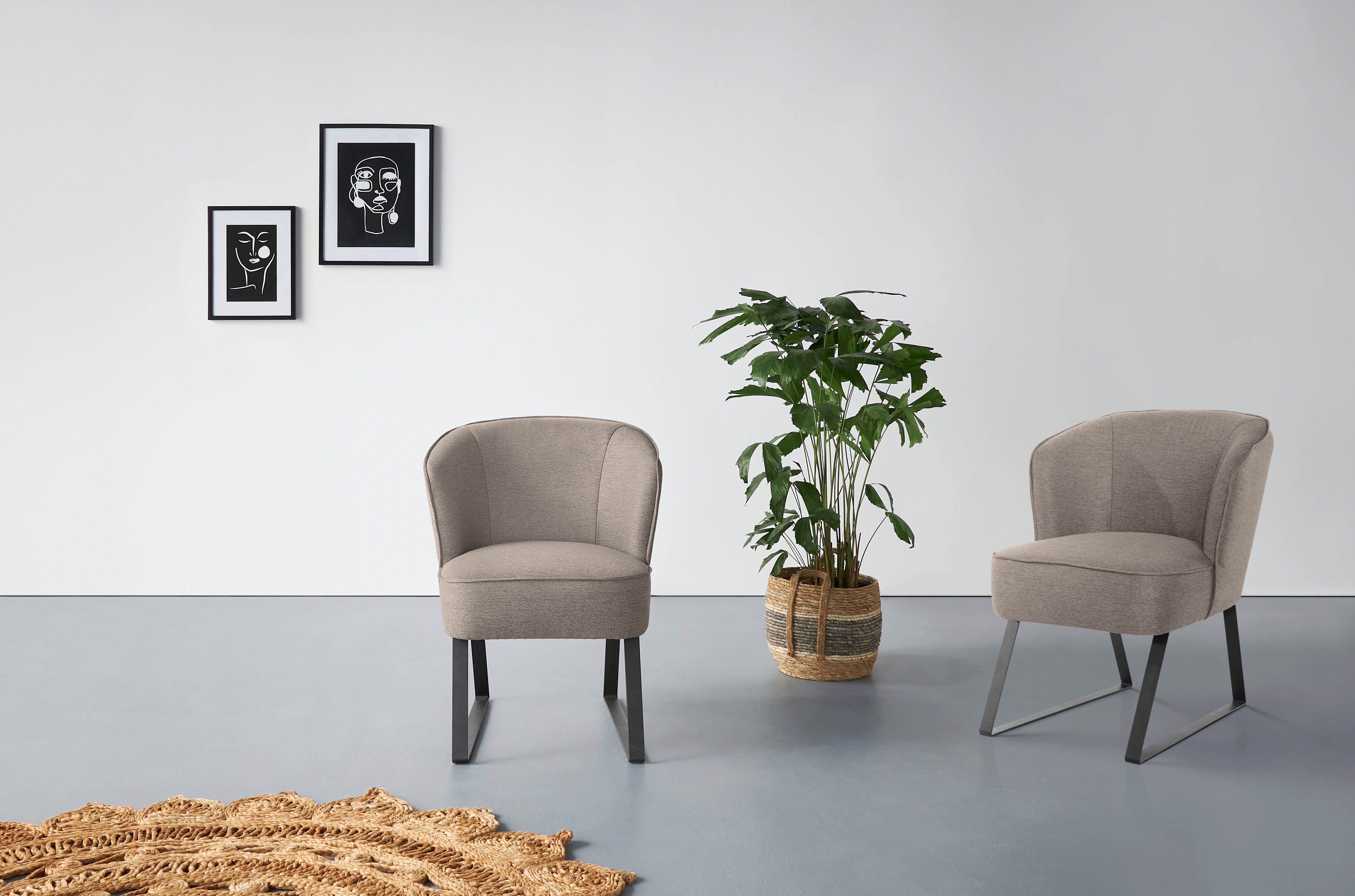 Bezug 1 Metallfüßen, Stck. sofa mit exxpo fashion - in Sessel Americano, Qualitäten, Keder verschiedenen und