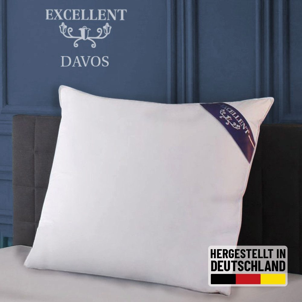 Excellent 3-Kammer-Kopfkissen Davos, mit 100% Gänsedaunen in den Außenkammern gefüllt