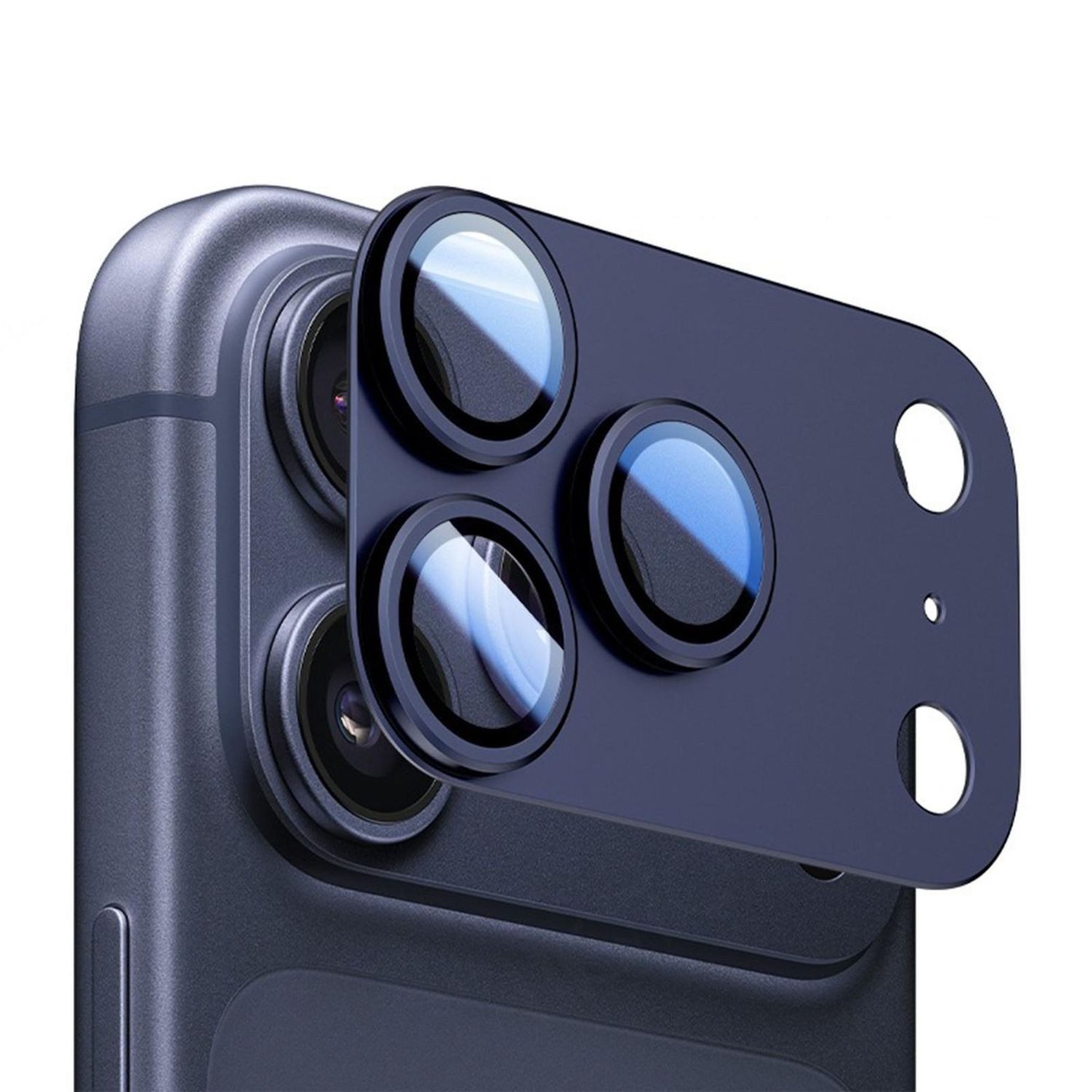 Wigento Handyhülle Für Apple iPhone 17 Pro Max Kamera Full Schutzring Aluminium Blau, Aluminiumlegierung, hohe Lichtdurchlässigkeit, Anti-Fingerprint