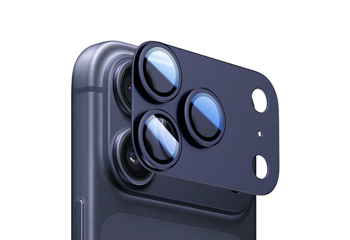 Wigento Handyhülle Für Apple iPhone 17 Pro Max Kamera Full Schutzring Aluminium Blau, Aluminiumlegierung, hohe Lichtdurchlässigkeit, Anti-Fingerprint