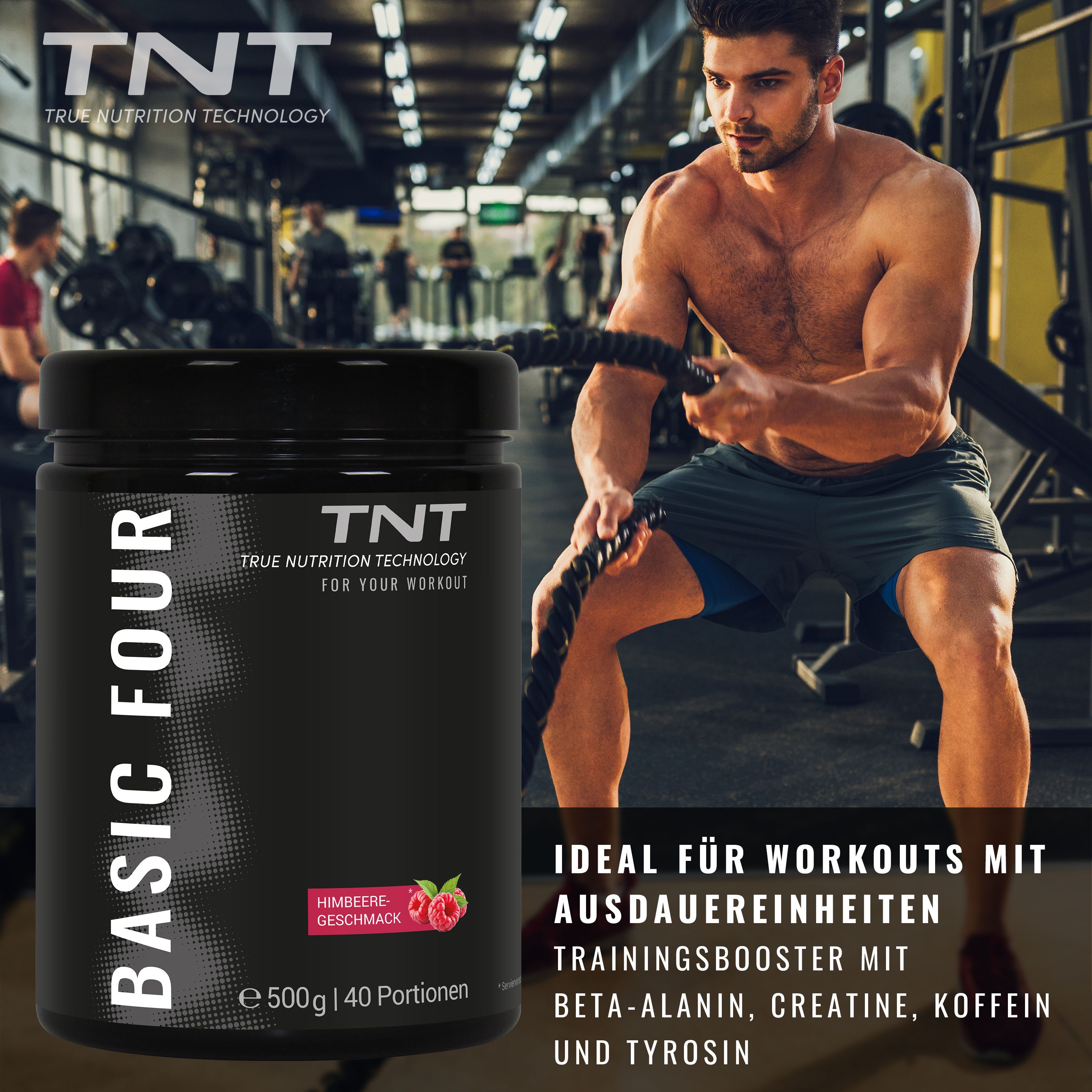 TNT (True Nutrition Technology) Basic Four - mit Tyrosin, Beta-Alanin, Creatine und Koffein Pulver